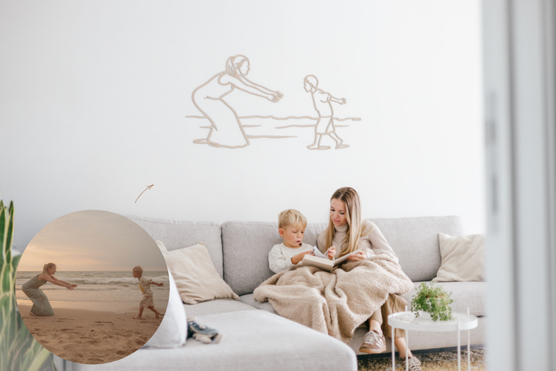 XXL — houten lijnportret, foto 1